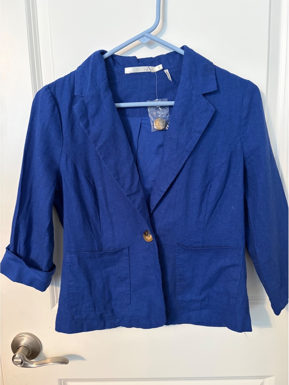 Women's Royal Blue Single-Button Blazer Jacket